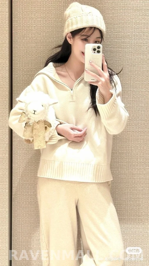 로로피아나 로로피아나 카라 하프 집업 캐시미어 니트 상세 이미지