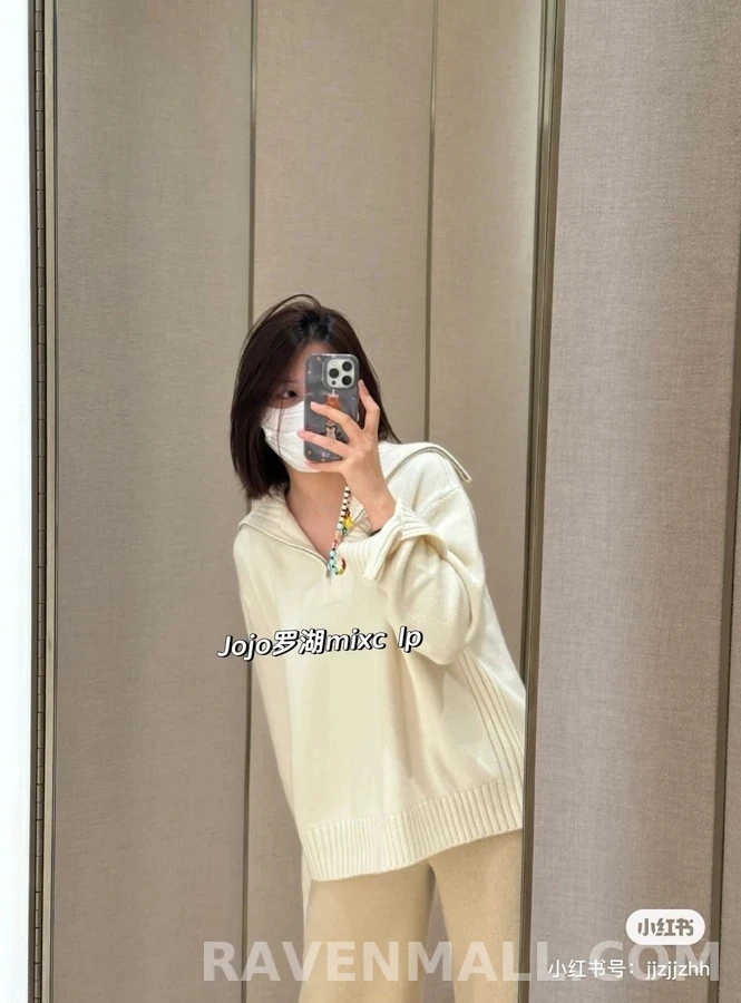 로로피아나 로로피아나 카라 하프 집업 캐시미어 니트 상세 이미지