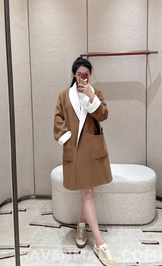 로로피아나 로로피아나 투톤 캐시미어 숄칼라 로브 코트 상세 이미지