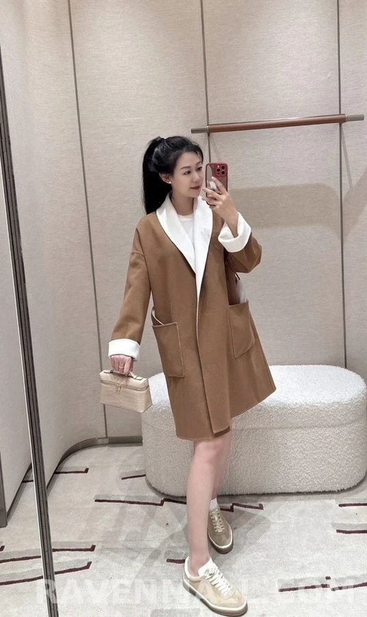 로로피아나 로로피아나 투톤 캐시미어 숄칼라 로브 코트 상세 이미지