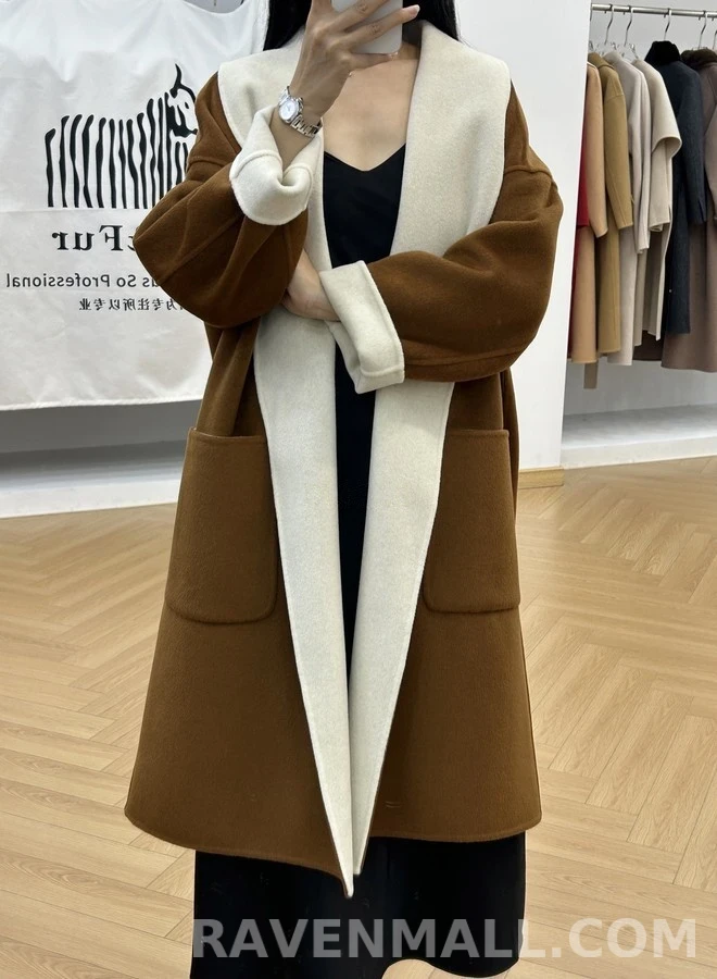 로로피아나 로로피아나 투톤 캐시미어 숄칼라 로브 코트 상세 이미지