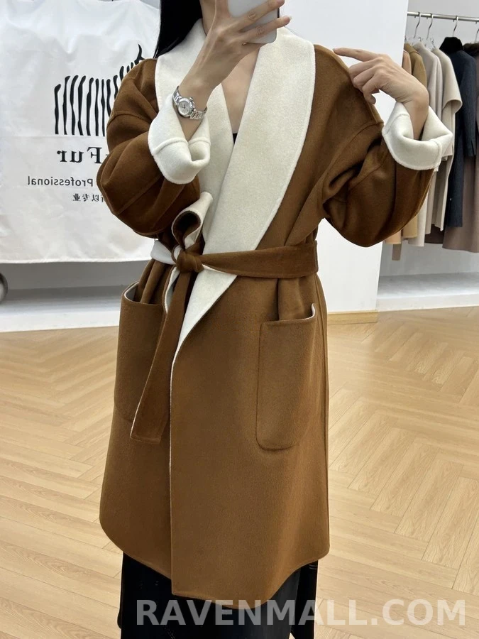 로로피아나 로로피아나 투톤 캐시미어 숄칼라 로브 코트 상세 이미지