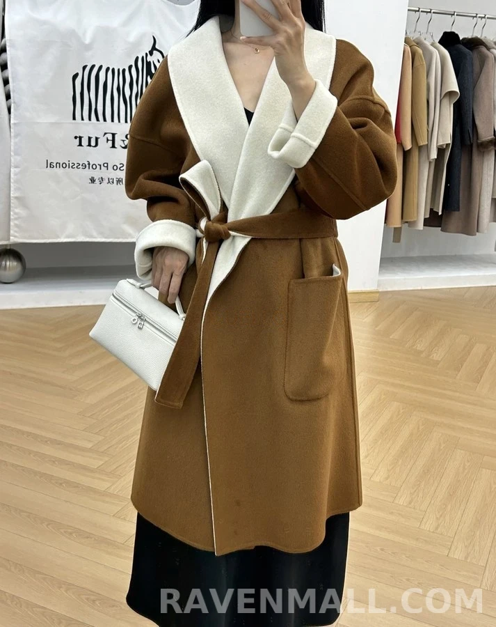 로로피아나 로로피아나 투톤 캐시미어 숄칼라 로브 코트 상세 이미지