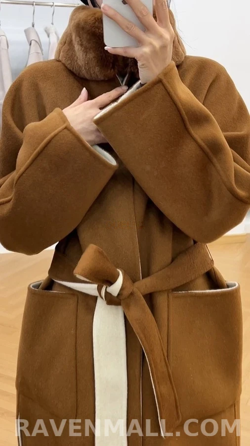 로로피아나 로로피아나 투톤 퍼 카라멜 코트 상세 이미지