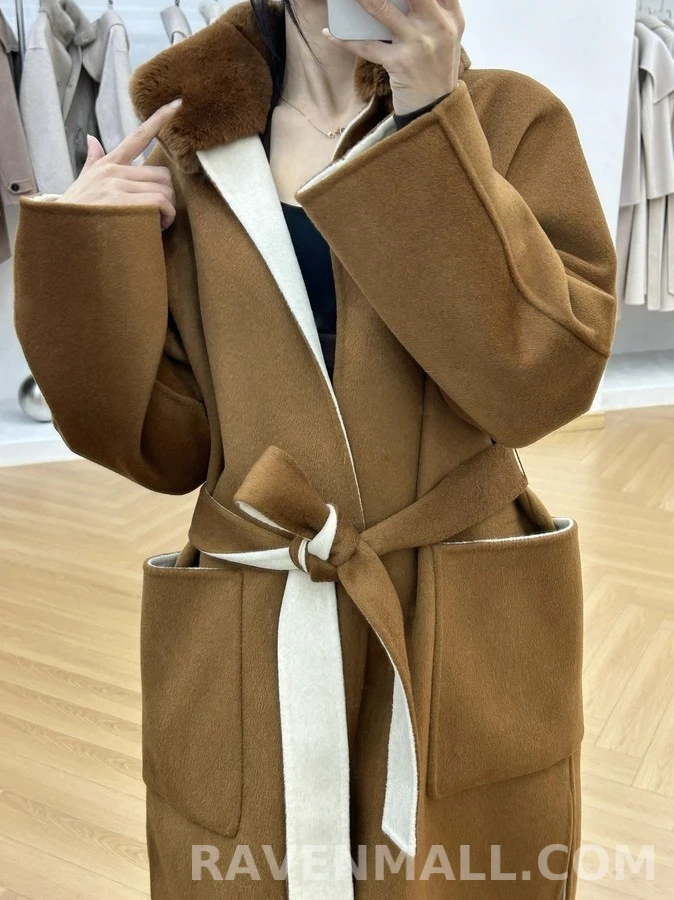 로로피아나 로로피아나 투톤 퍼 카라멜 코트 상세 이미지