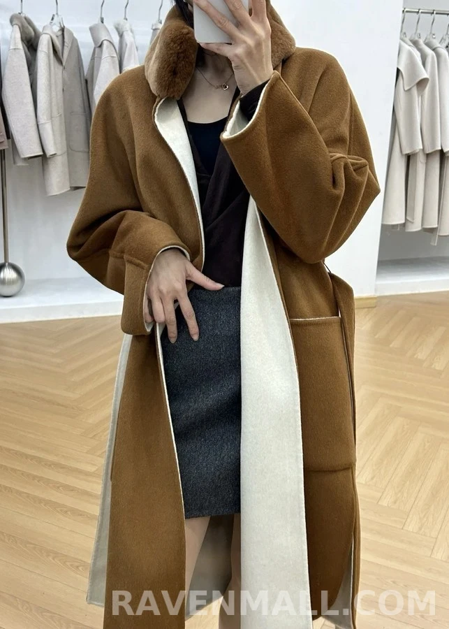 로로피아나 로로피아나 투톤 퍼 카라멜 코트 상세 이미지