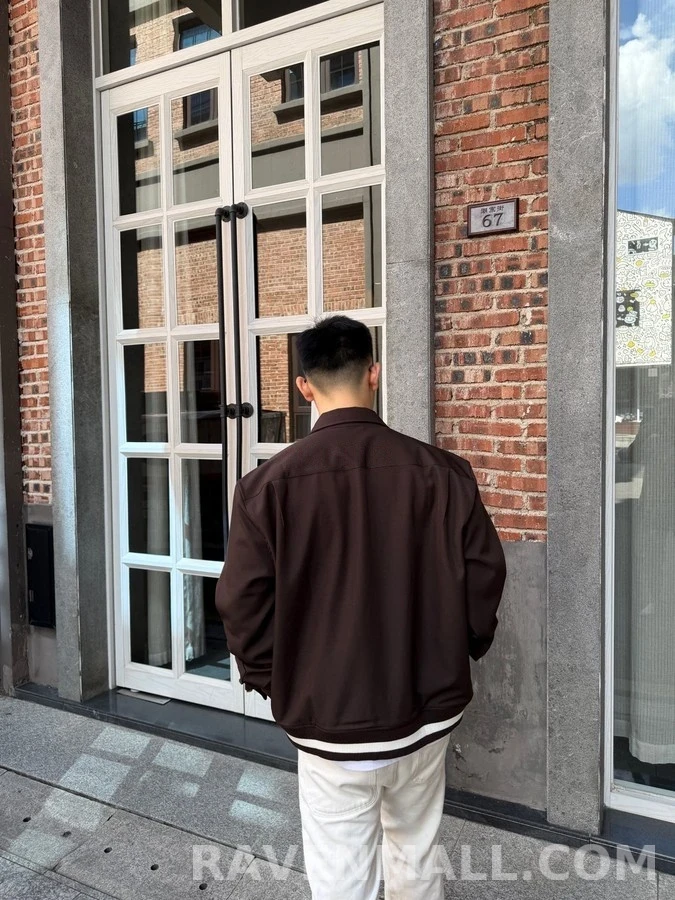 로에베 로에베 갈색 칼라넥 스트라이프 자켓 상세 이미지