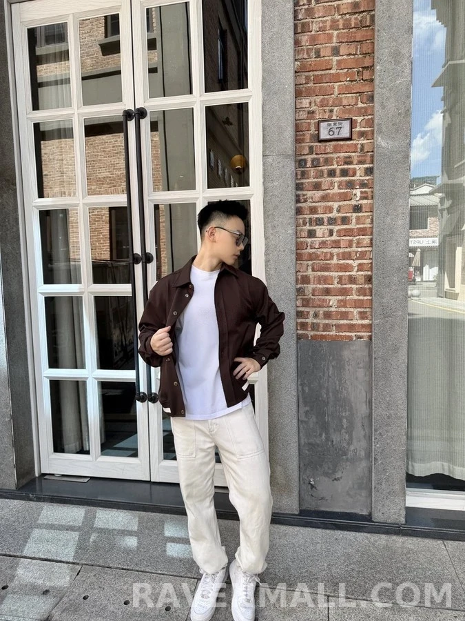 로에베 로에베 갈색 칼라넥 스트라이프 자켓 상세 이미지