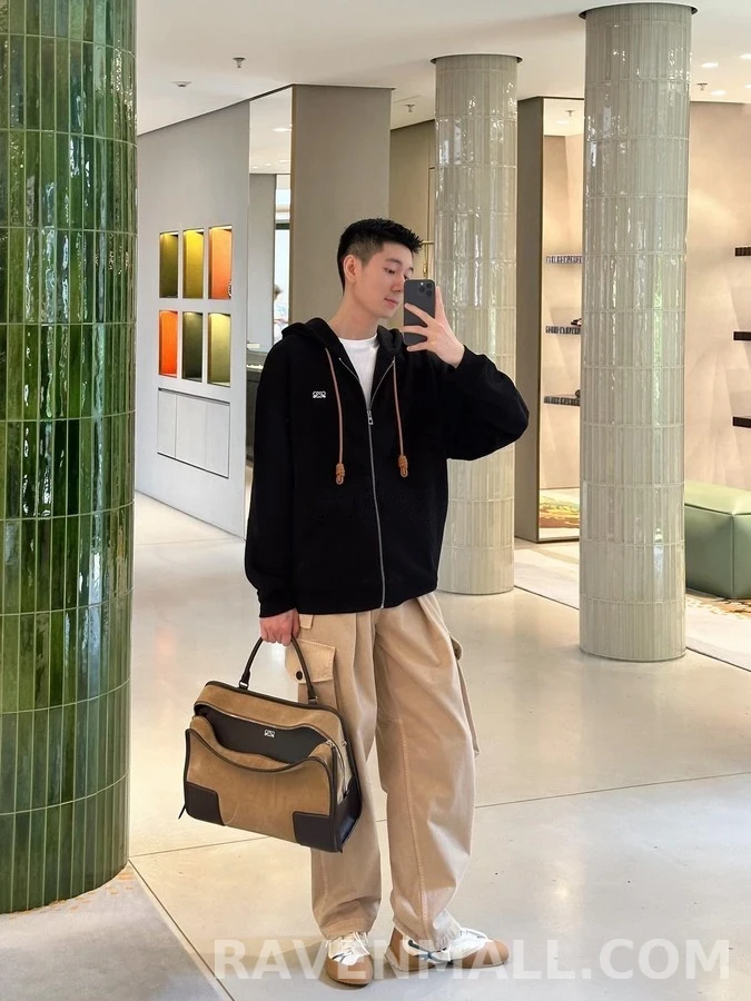 로에베 로에베 노티드 드로스트링 풀집업 후드 상세 이미지
