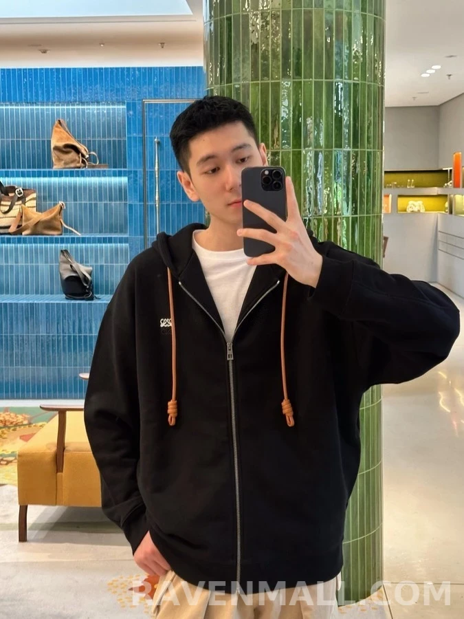 로에베 로에베 노티드 드로스트링 풀집업 후드 상세 이미지