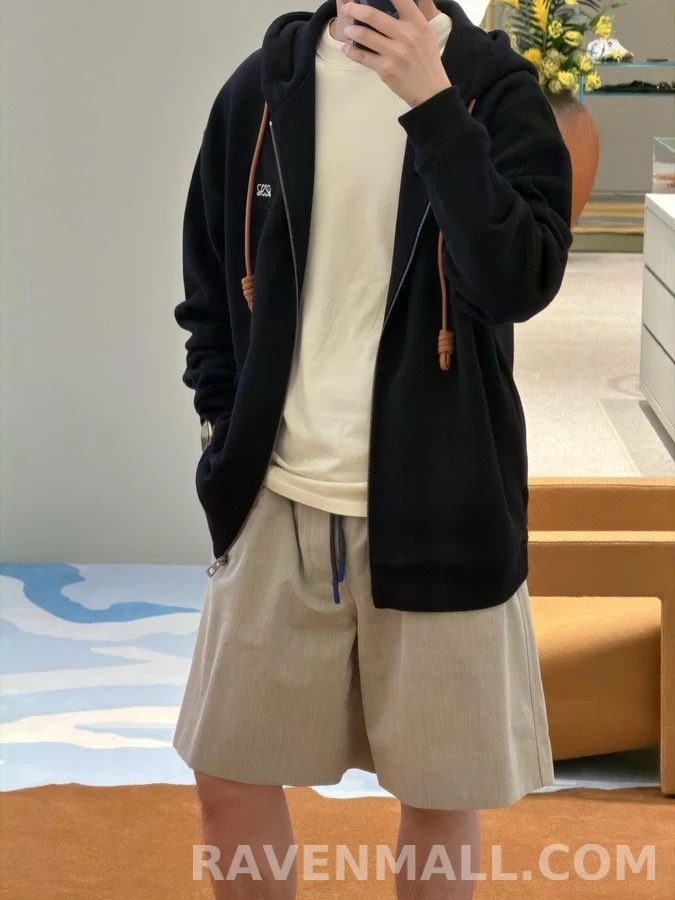 로에베 로에베 노티드 드로스트링 풀집업 후드 상세 이미지