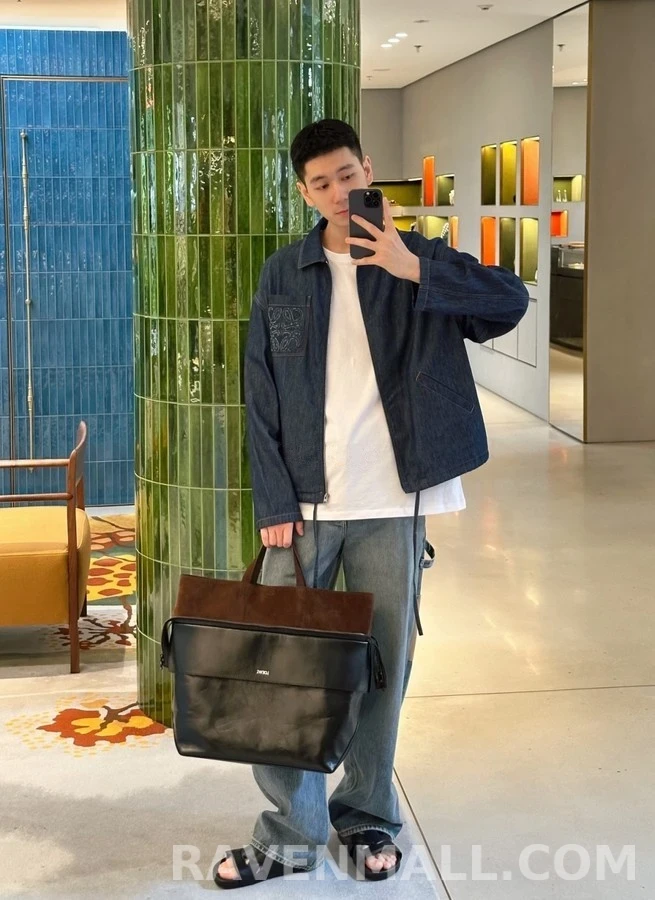 로에베 로에베 데님 아나그램 지퍼 셔츠 상세 이미지