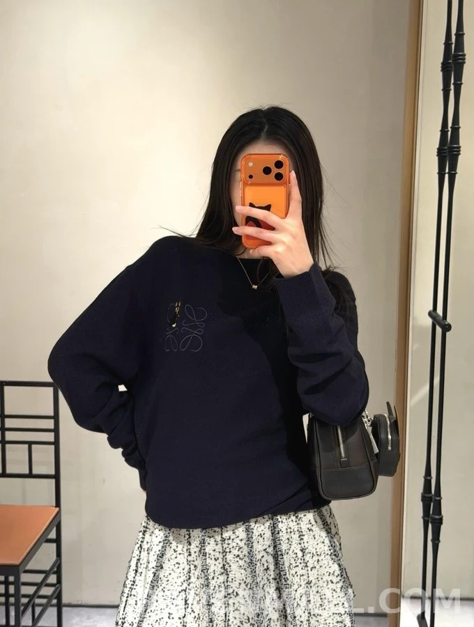로에베 로에베 동물 아나그램 자수 니트 상세 이미지