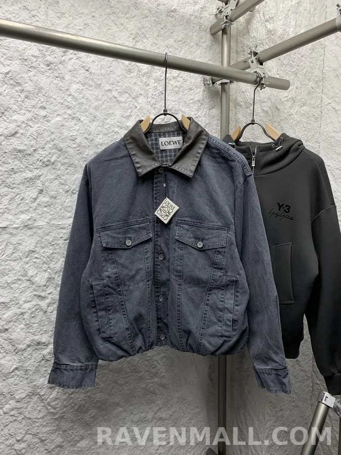 로에베 로에베 레더칼라 워싱 데님 자켓 상세 이미지