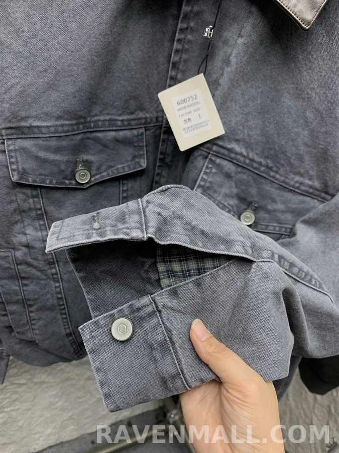 로에베 로에베 레더칼라 워싱 데님 자켓 상세 이미지