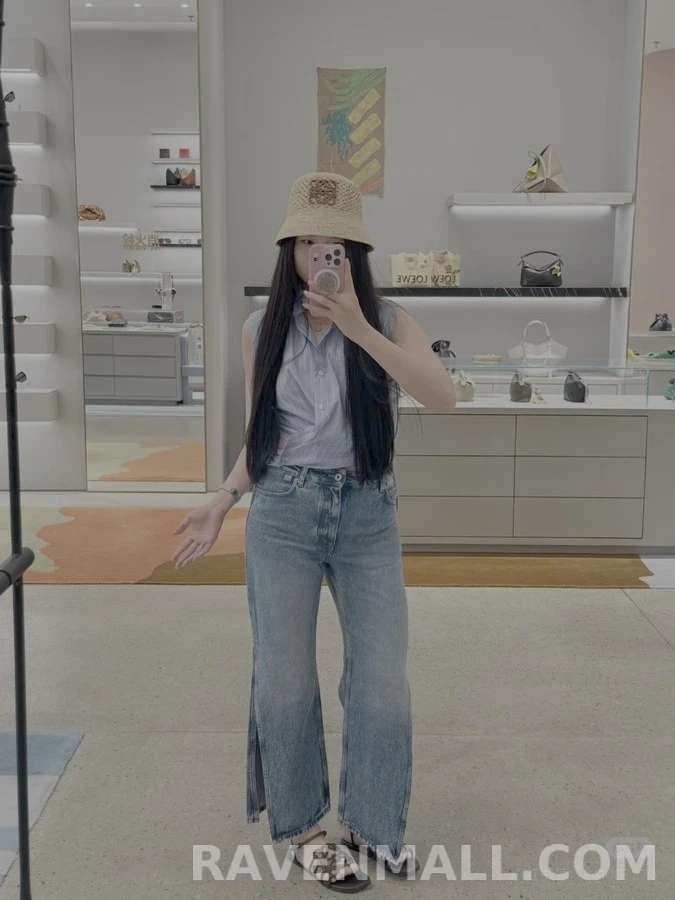 로에베 로에베 사이드 슬릿 와이드 데님 팬츠 상세 이미지