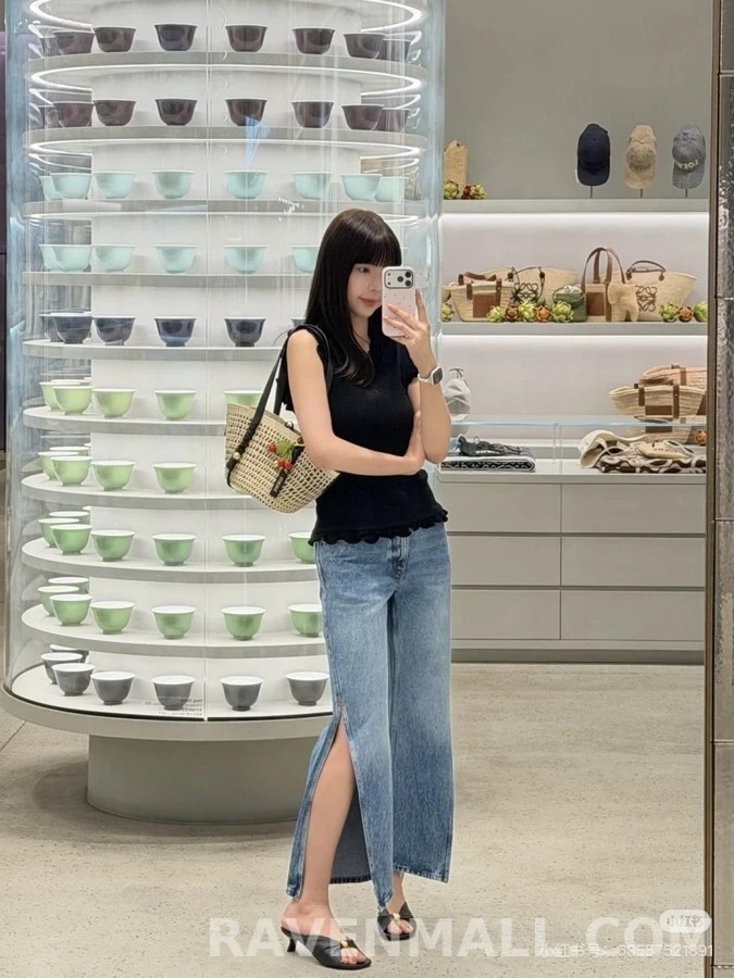 로에베 로에베 사이드 슬릿 와이드 데님 팬츠 상세 이미지