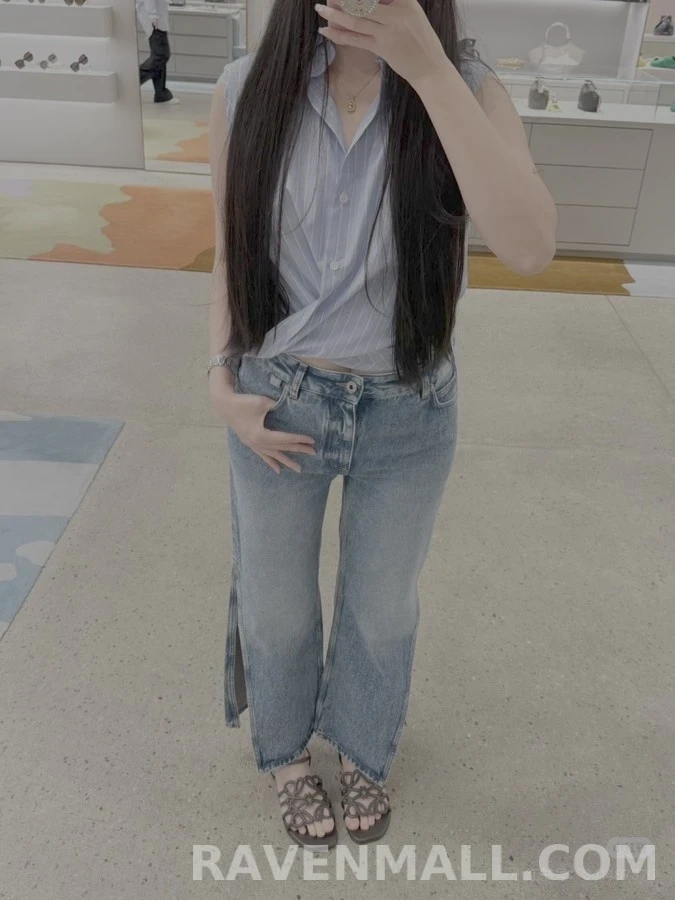 로에베 로에베 사이드 슬릿 와이드 데님 팬츠 상세 이미지