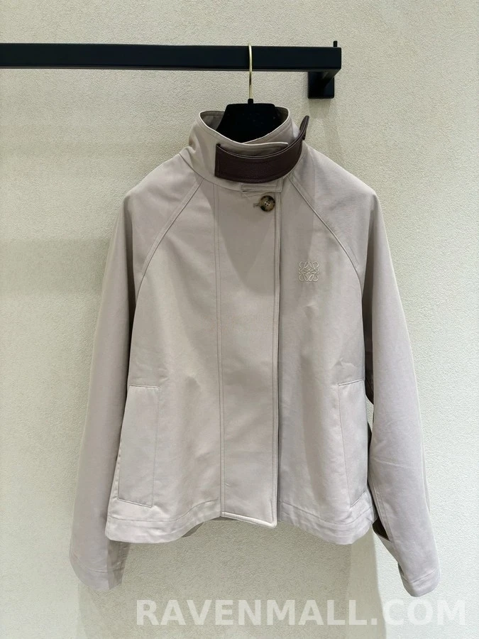로에베 로에베 아나그램 가죽 칼라 숏 자켓 상세 이미지