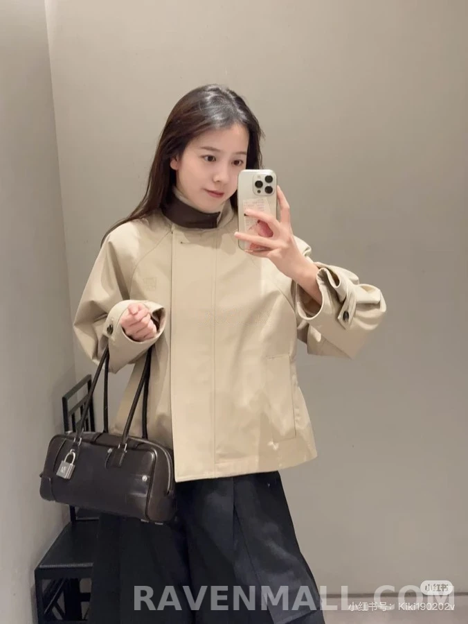 로에베 로에베 아나그램 가죽 칼라 숏 자켓 상세 이미지