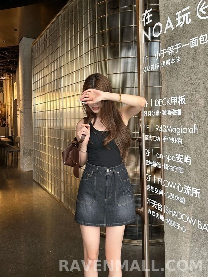 로에베 로에베 아나그램 데님 미니 스커트 상세 이미지