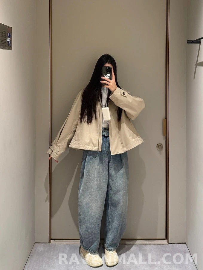 로에베 로에베 아나그램 로고 쇼트 트렌치 자켓 상세 이미지