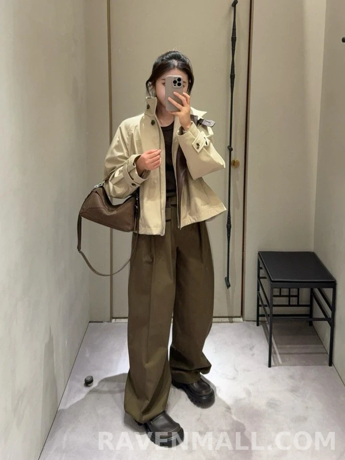 로에베 로에베 아나그램 로고 쇼트 트렌치 자켓 상세 이미지