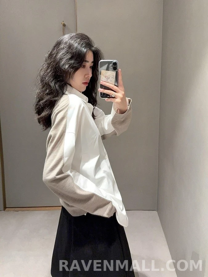 로에베 로에베 아나그램 배색 파이핑 셔츠 상세 이미지