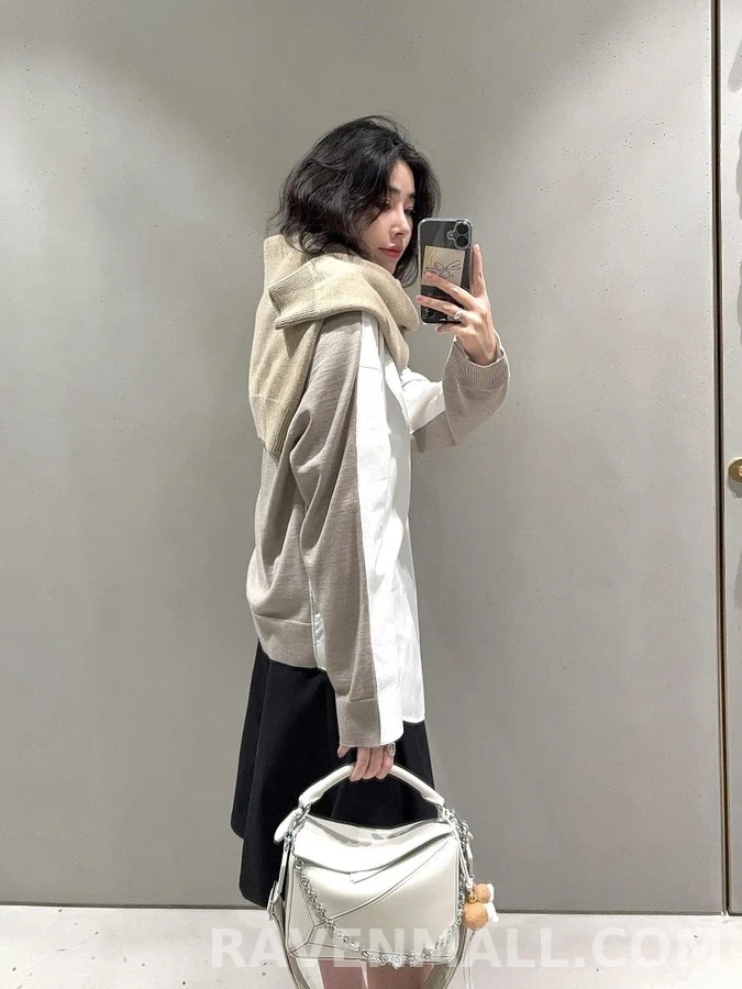 로에베 로에베 아나그램 배색 파이핑 셔츠 상세 이미지