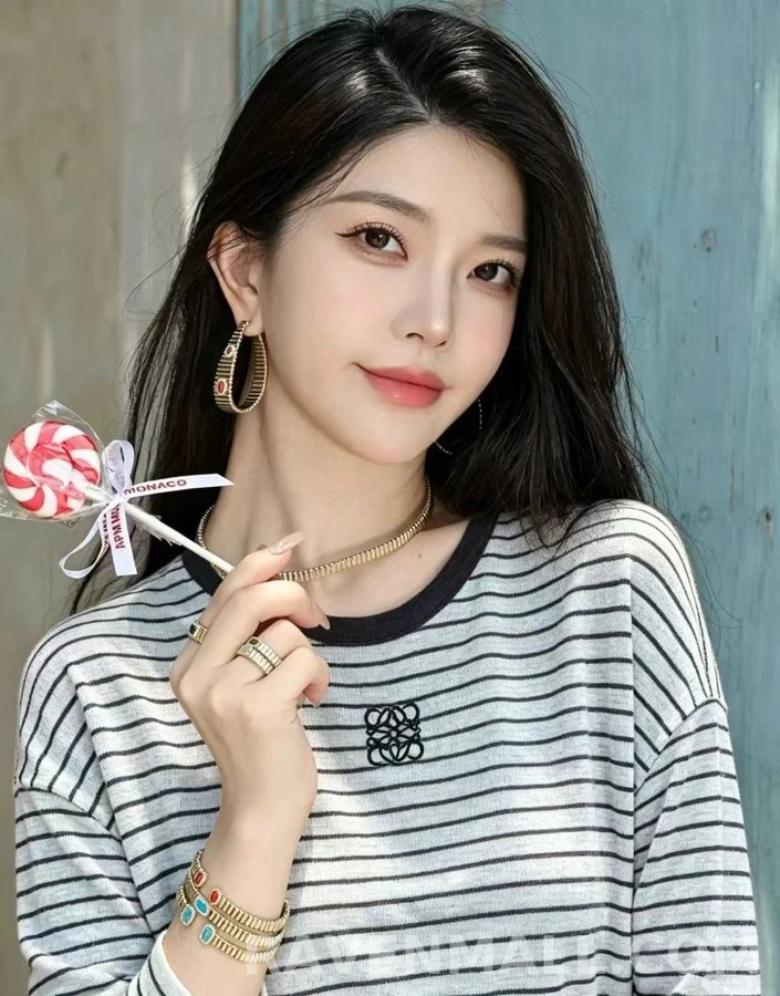 로에베 로에베 아나그램 스트라이프 긴팔 티셔츠 상세 이미지