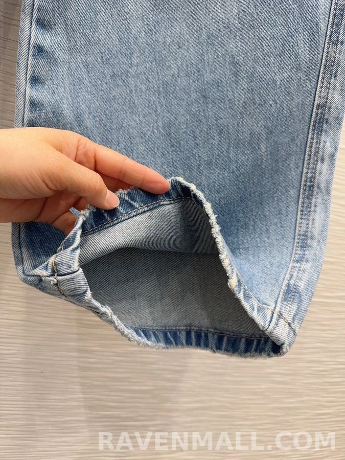 로에베 로에베 아나그램 워시드 와이드 데님 팬츠 상세 이미지