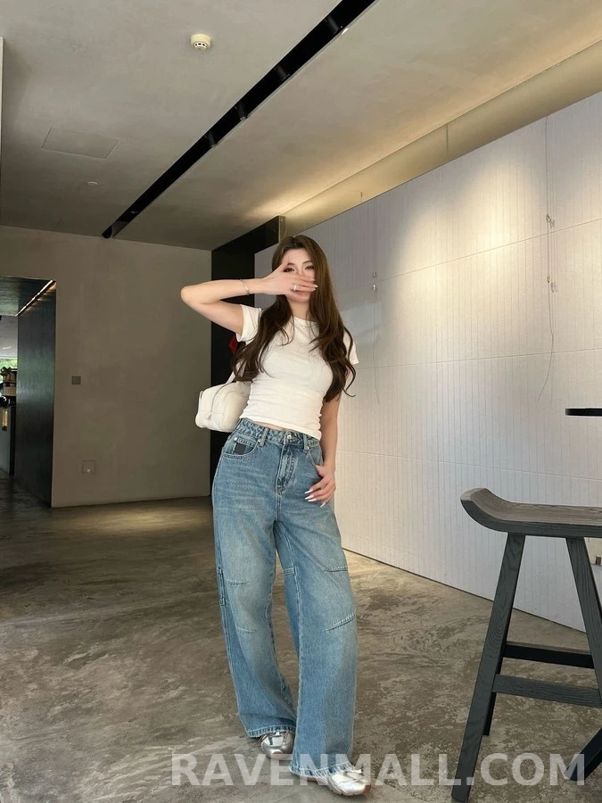 로에베 로에베 아나그램 워시드 와이드 데님 팬츠 상세 이미지