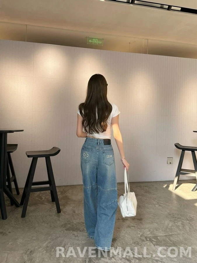 로에베 로에베 아나그램 워시드 와이드 데님 팬츠 상세 이미지