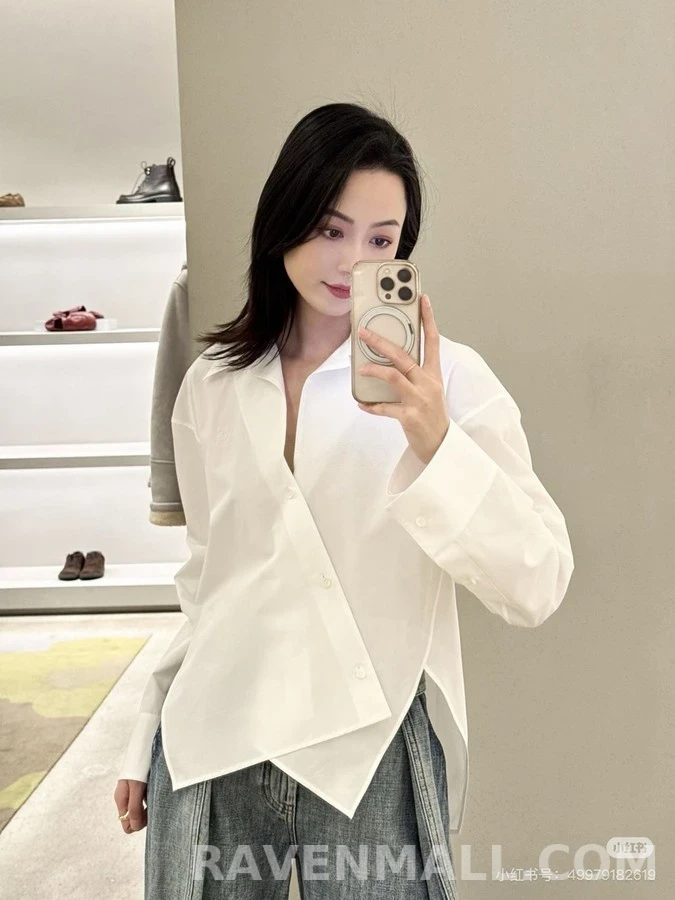 로에베 로에베 아나그램 자수 사선 버튼 셔츠 상세 이미지