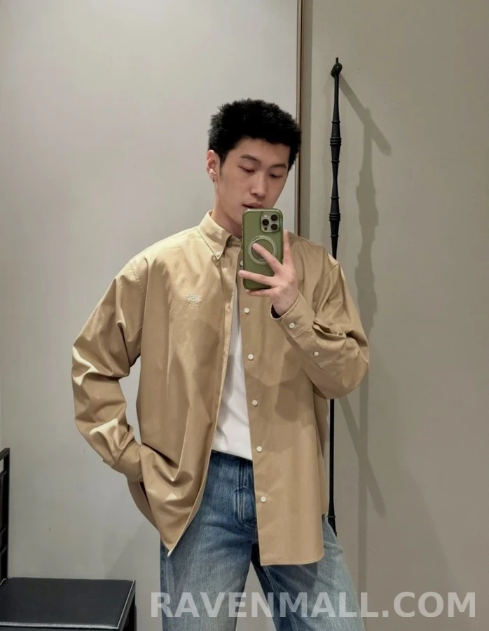로에베 로에베 아나그램 자수 코튼 셔츠 상세 이미지