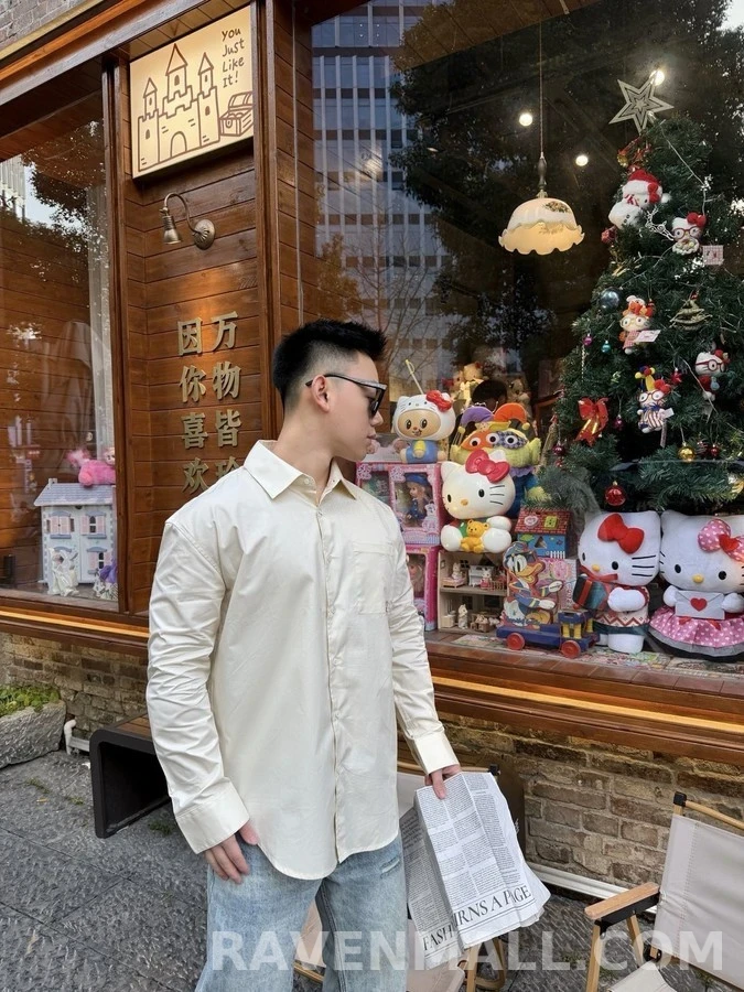로에베 로에베 아나그램 자수 패치 포켓 셔츠 상세 이미지