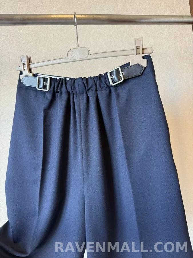 로에베 로에베 옆 허리 가죽 버클 밴딩 팬츠 상세 이미지