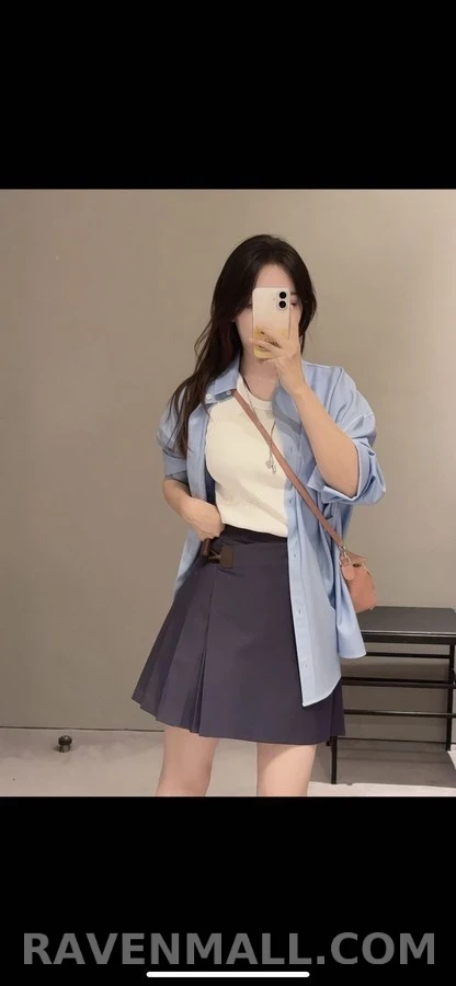 로에베 로에베 오버랩 플리츠 스커트 상세 이미지