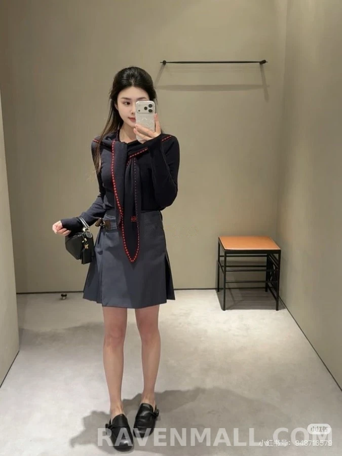로에베 로에베 오버랩 플리츠 스커트 상세 이미지