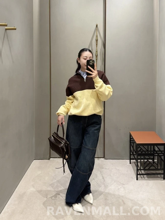 로에베 로에베 워싱 패널 와이드 데님 팬츠 상세 이미지