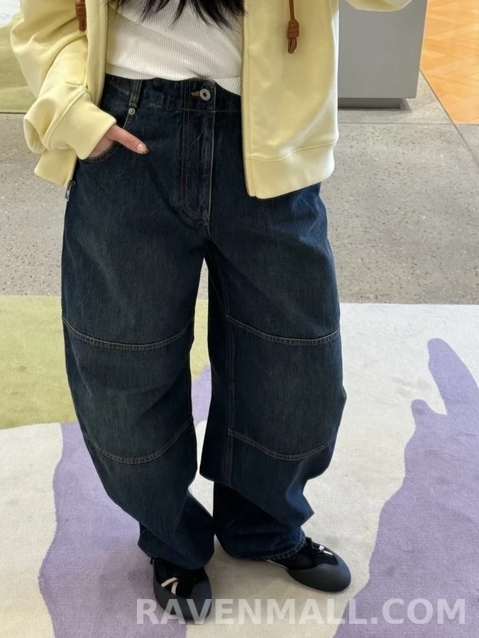 로에베 로에베 워싱 패널 와이드 데님 팬츠 상세 이미지