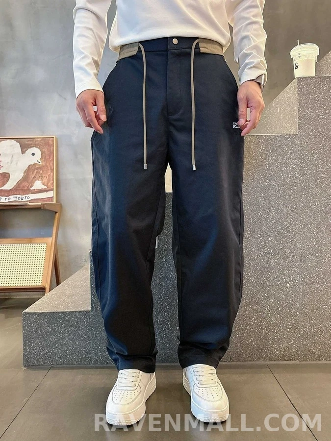 로에베 로에베 자수 배색 드로스트링 팬츠 상세 이미지