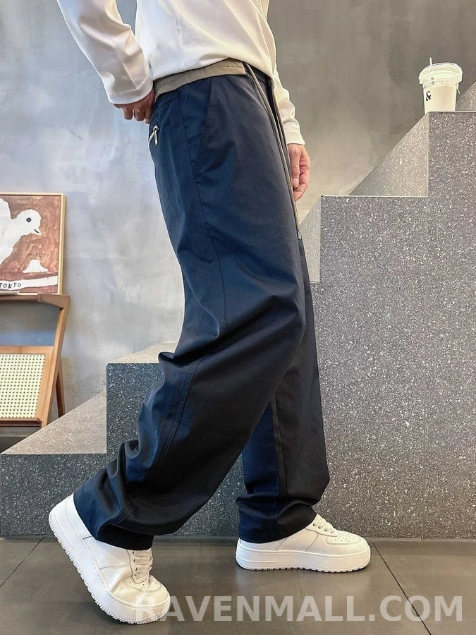 로에베 로에베 자수 배색 드로스트링 팬츠 상세 이미지