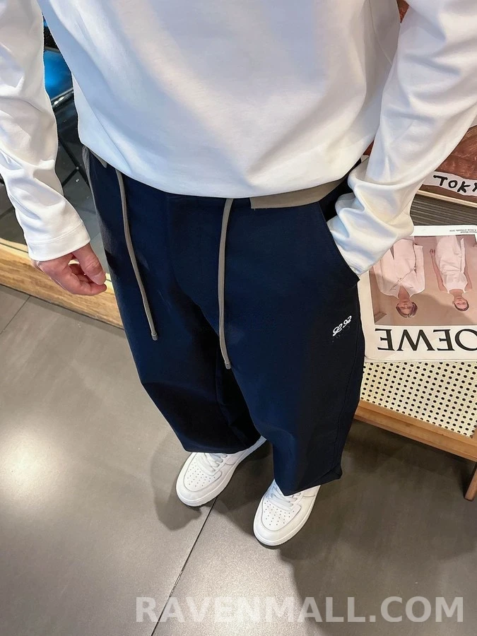 로에베 로에베 자수 배색 드로스트링 팬츠 상세 이미지