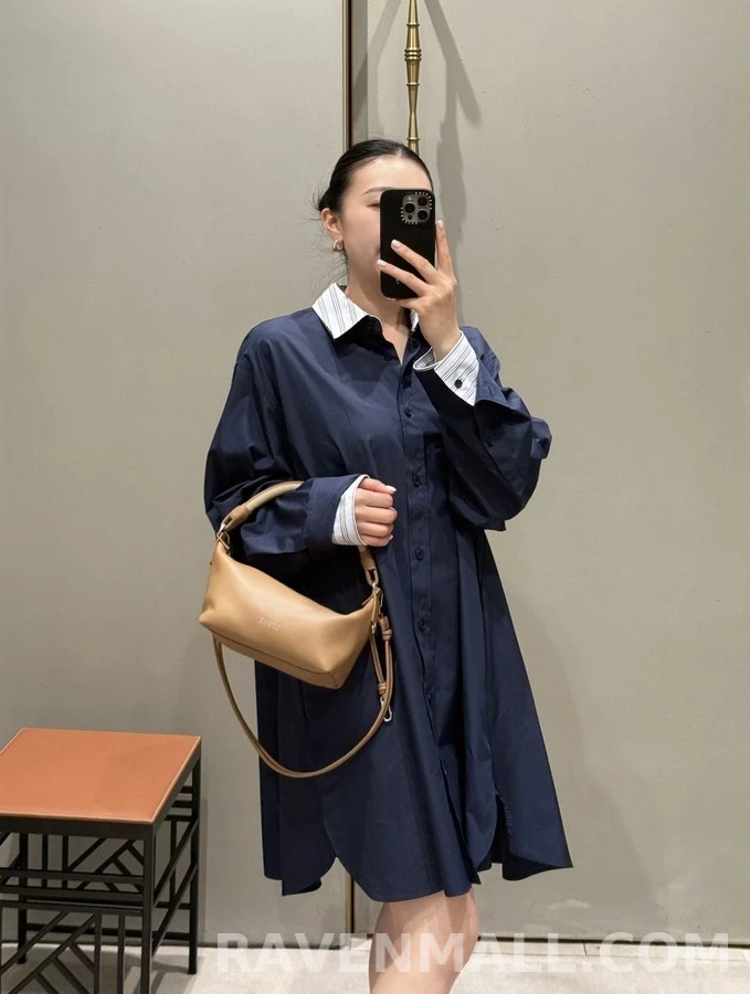 로에베 로에베 컨트라스트 스트라이프 롱 셔츠 상세 이미지