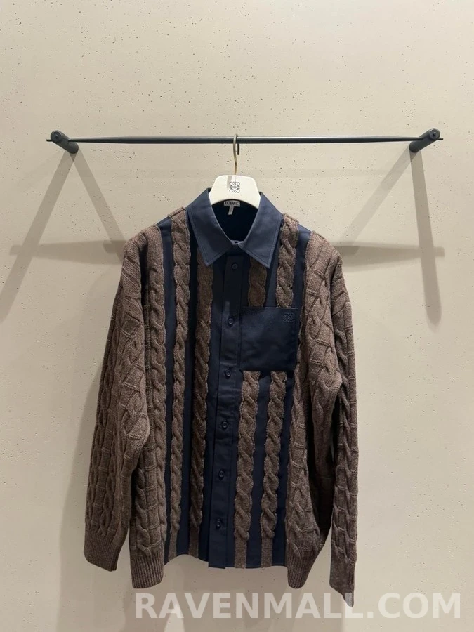 로에베 로에베 케이블 스트라이프 셔츠 상세 이미지
