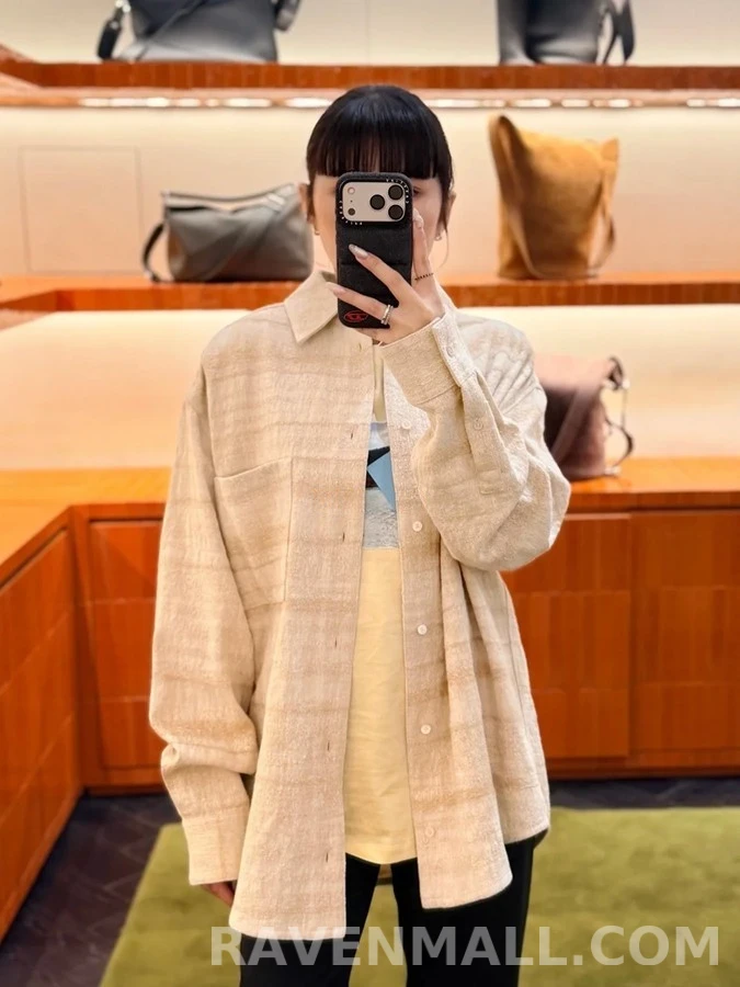 로에베 로에베 텍스처 스트라이프 셔츠 상세 이미지