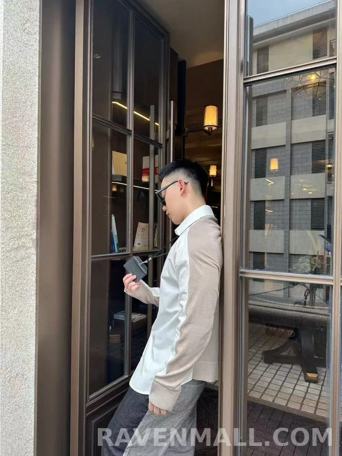 로에베 로에베 투톤 배색 코튼 울 셔츠 상세 이미지
