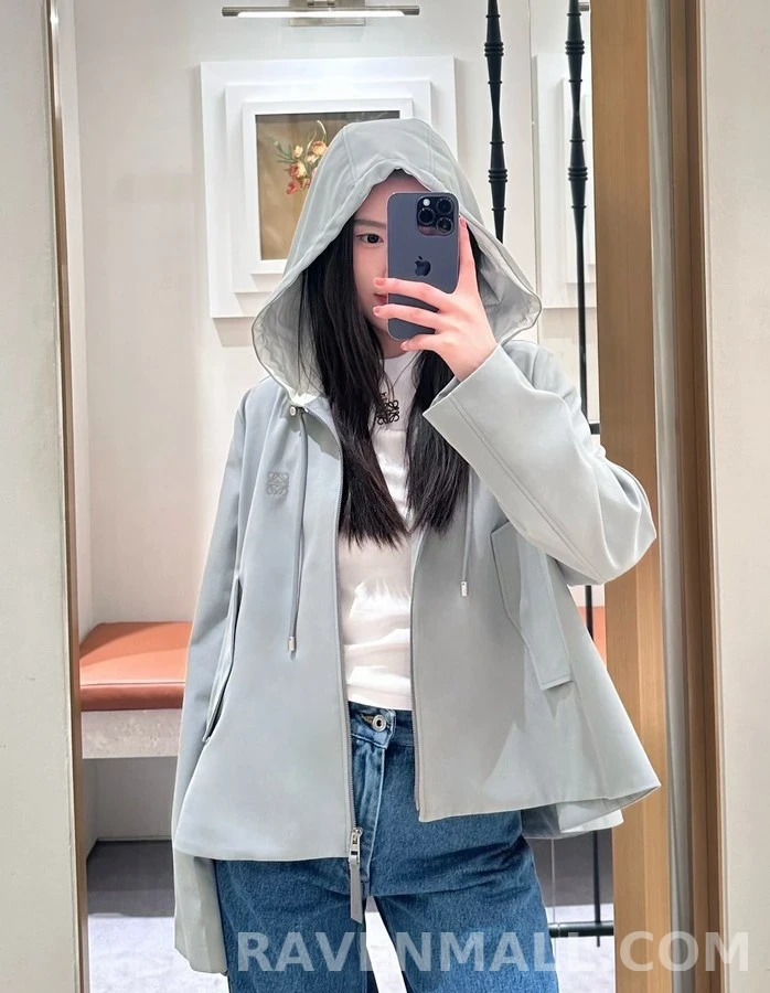 로에베 로에베 A-라인 후드 케이프 집업 자켓 상세 이미지
