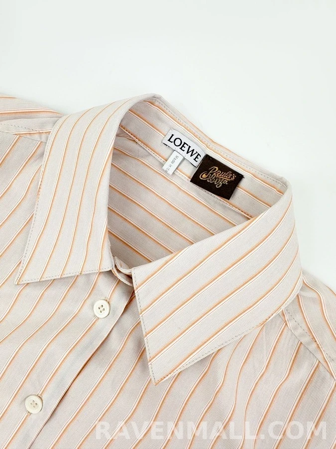 로에베 로에베 Anagram 자수 스트라이프 타이 셔츠 상세 이미지
